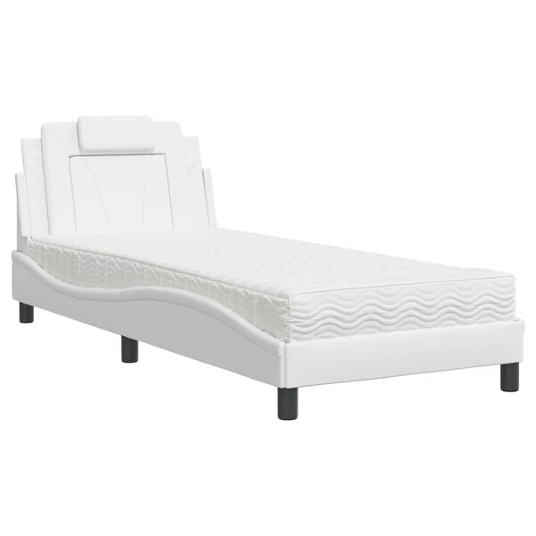 vidaXL Bed "Viana" with Mattress White 80x200 cm Faux Leather