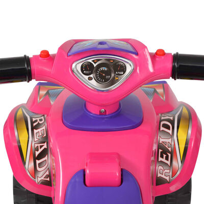vidaXL Åkbil fyrhjuling med ljud och ljus rosa och lila