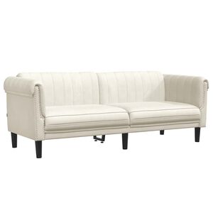 vidaXL Soffa 3-sits gr&auml;ddvit sammet