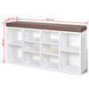 vidaXL Skobänk med 10 hyllfack vit