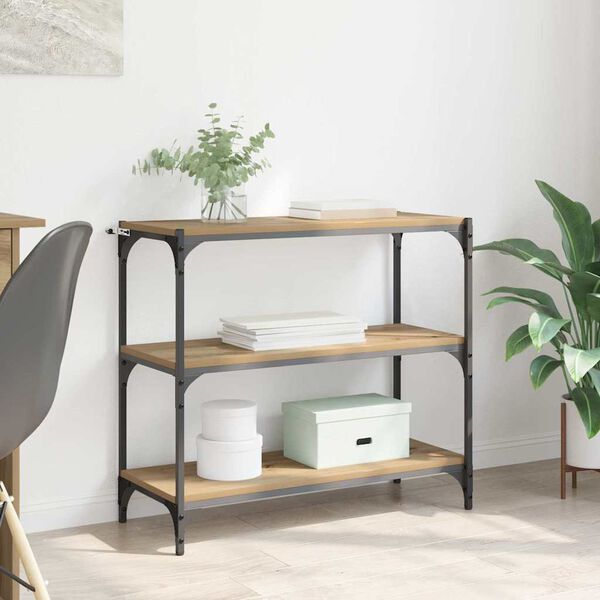 vidaXL Boksk&aring;p Artisan Ek 80 x 33 x 70,5 cm Konstruerat tr&auml; och j&auml;rn