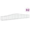 vidaXL Gabioner b&aring;gformade 2 st 400x50x40/60 cm galvaniserat j&auml;rn