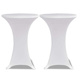 vidaXL &Ouml;verdrag till st&aring;bord &Oslash; 60 cm vit stretch 2 st