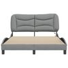 vidaXL Bed Frame with LED without Mattress "Hvar" Light Grey 140x200 cm Fabric