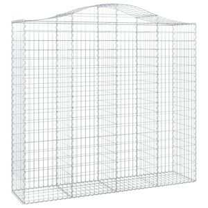 vidaXL Gabion b&aring;gformad 200x50x180/200 cm galvaniserat j&auml;rn