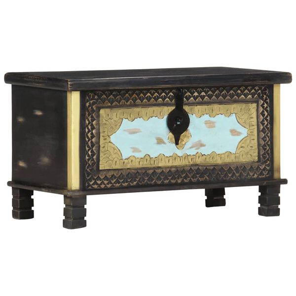 vidaXL Förvaringskista svart 80x40x45 cm massivt mangoträ