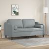 vidaXL 2-sits soffa med prydnadskuddar ljusgr&aring; 140 cm tyg