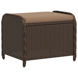 vidaXL Tr&auml;dg&aring;rdspall med dyna brun 58x46x46 cm konstrotting