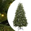 vidaXL Konstgjord julgran 240 cm 300 LED-lampor Varmvit PVC och st&aring;l