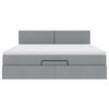 vidaXL Ottomansk säng med madrass och LED-lampor ljusgrå 180x200cm tyg