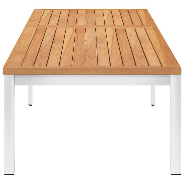 vidaXL Sols&auml;ng med dyna massivt teaktr&auml; och rostfritt st&aring;l