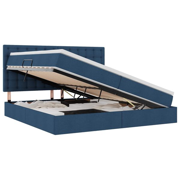 vidaXL F&ouml;rvaringss&auml;ng med madrass Bl&aring; 200 x 200 cm Polyester