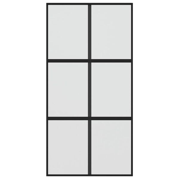 vidaXL Skjutd&ouml;rr svart 102,5x205 cm h&auml;rdat glas och aluminium