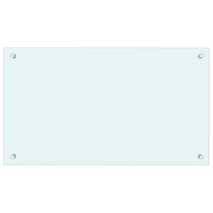 vidaXL Stänkskydd vit 70x40 cm härdat glas