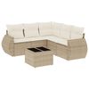 vidaXL Soffgrupp f&ouml;r tr&auml;dg&aring;rden med dynor 6 delar beige konstrotting