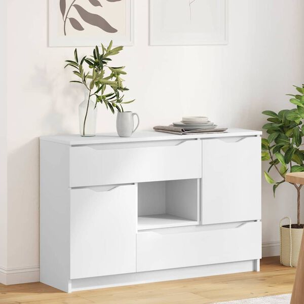 vidaXL Sideboard med l&aring;da Vit 100 x 30 x 65,6 Konstruerat tr&auml;