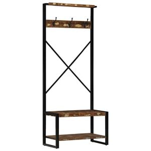 vidaXL Kl&auml;dh&auml;ngare flerf&auml;rgad 80x40x190 cm massivt tr&auml; &aring;tervunnet