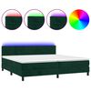 vidaXL Res&aring;rs&auml;ng med madrass och LED m&ouml;rkgr&ouml;n 200x200 cm sammet