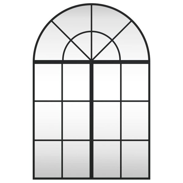 vidaXL V&auml;ggspegel svart 60x90 cm b&aring;gformad j&auml;rn