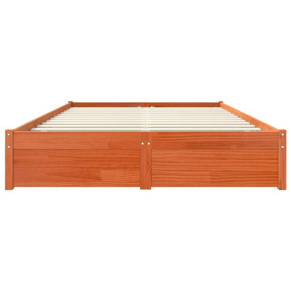 vidaXL S&auml;ngram Vaxbrun 160 x 200 cm Massiv furu