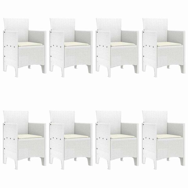 vidaXL Tr&auml;dg&aring;rdsm&ouml;belset 9 pcs Vit Polypropylen