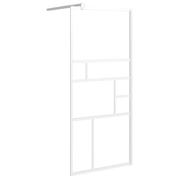 vidaXL Duschvägg 90x195 cm ESG-glas vit