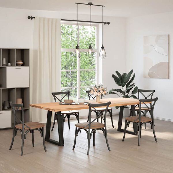 vidaXL Matbordsben V-formade 2 st svarta 50x(72-73,3) cm stål