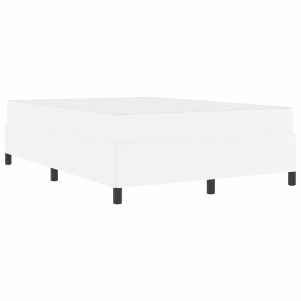 vidaXL S&auml;ngram med madrass Vit 140 x 200 cm tyg