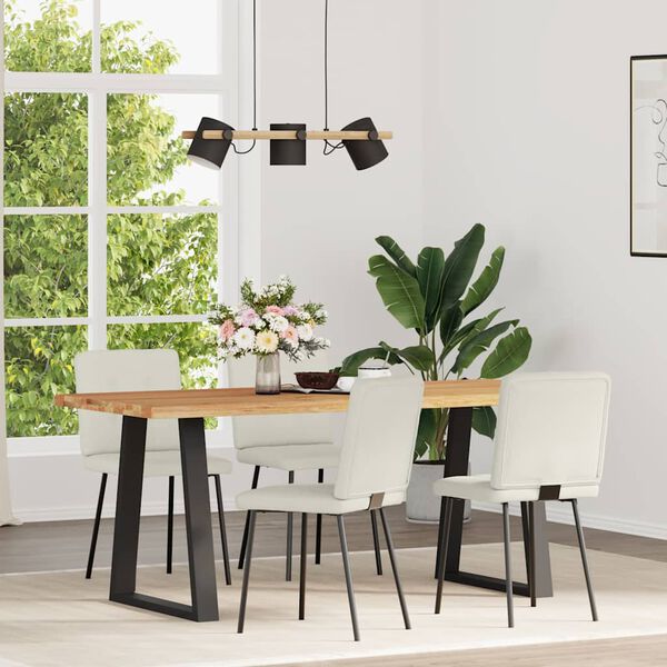 vidaXL Matstolar 4 st gräddvit sammet