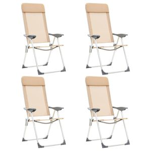 vidaXL Hopf&auml;llbara campingstolar 4 st aluminium gr&auml;ddvit