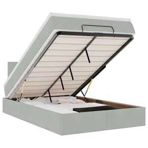 vidaXL Ottoman s&auml;ngram med madrass ljusgr&aring; 120x200 cm sammet