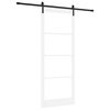 vidaXL Skjutd&ouml;rr ORKDAL Vit 93 x 232 cm Massivt talltr&auml; och glas