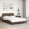 vidaXL Bed Frame without Mattress "Zadar" Brown 140x190 cm Faux Leather