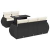 vidaXL Loungegrupp med dynor 6 delar svart konstrotting