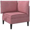 vidaXL Soffa med f&ouml;rvaring Rosa Sammet