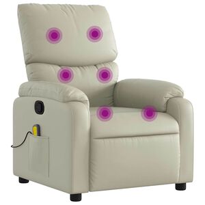 vidaXL Massagef&aring;t&ouml;lj gr&auml;ddvit konstl&auml;der
