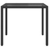 vidaXL Utebord 90x90x75 cm H&auml;rdat glas och konstrotting svart