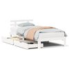 vidaXL S&auml;ngram med l&aring;dor vit 90x200 cm massiv furu