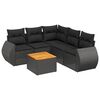 vidaXL Loungegrupp med dynor 6 delar svart konstrotting