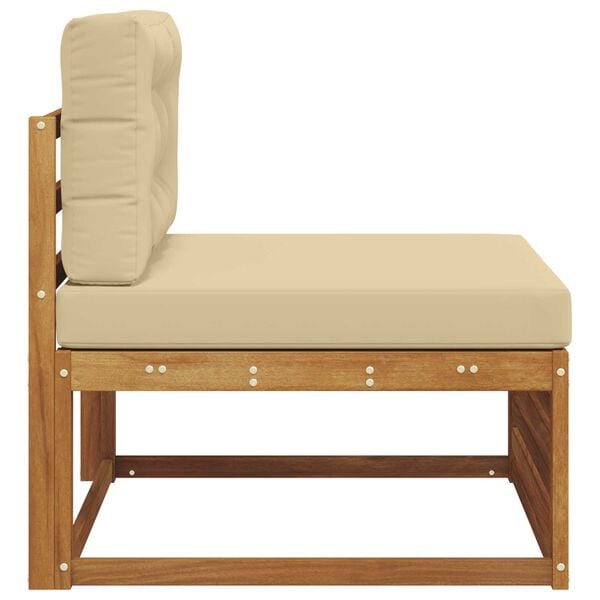 vidaXL Utomhus Mellansoffa Massivt Akaciatr&auml; Naturf&auml;rg