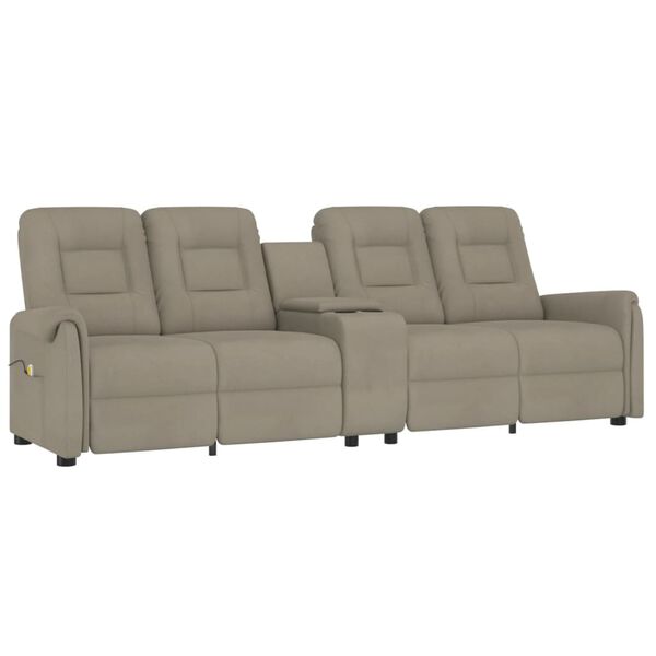 vidaXL Massagefåtölj med kopphållare 4-sits ljusgrå