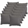 vidaXL Kudd&ouml;verdrag 12 st HOUTEN Ljusgr&aring; 40 x 40 cm Faux Linne
