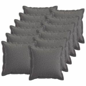 vidaXL Kudd&ouml;verdrag 12 st HOUTEN Ljusgr&aring; 40 x 40 cm Faux Linne