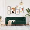 vidaXL Chesterfieldsoffa med bolsterkuddar 2-sits mörkgrön sammet