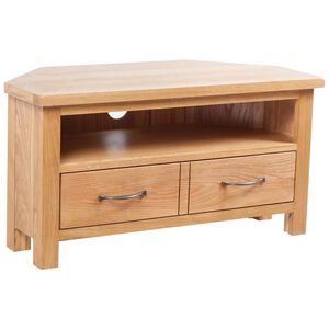 vidaXL TV-b&auml;nk med l&aring;da 88 x 42 x 46 cm massiv ek