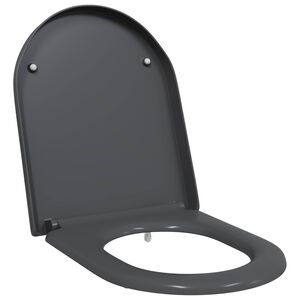 vidaXL Toalettstol Antracit 49 x 36 x 4 cm Duroplast