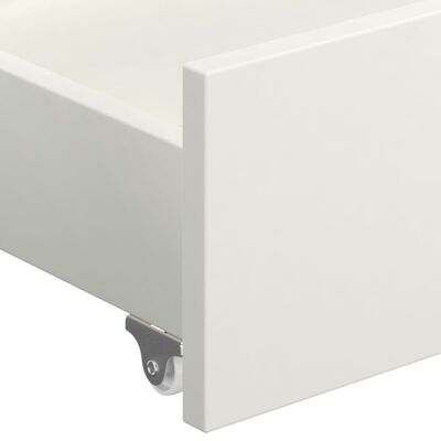 vidaXL Sängram med 2 lådor vit massiv furu 160x200 cm
