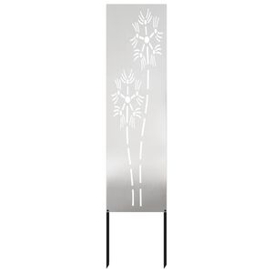 vidaXL Tr&auml;dg&aring;rds integritetssk&auml;rm Silver 32 x 140 cm Rostfritt st&aring;l