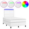 vidaXL Rams&auml;ng med madrass & LED vit 120x190 cm konstl&auml;der