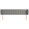 vidaXL Sänggavel med kanter ljusgrå 183x23x78/88 cm sammet